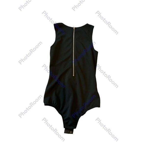 Nude apparel co black tie front bodysuit with zipper back - Picture 6 of 6